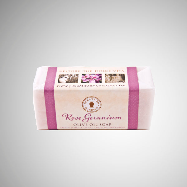 rose geranium oilve oil soap image