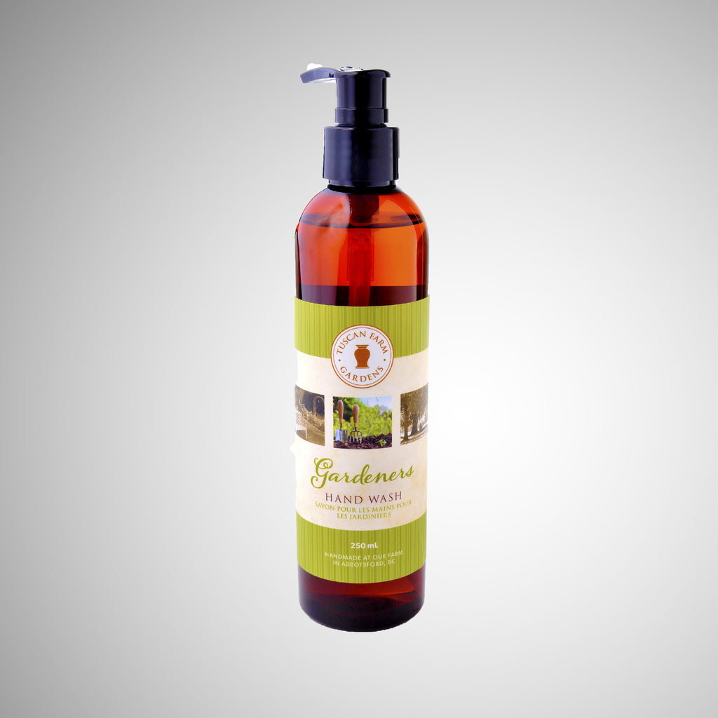 gardeners hand soap and herbs image